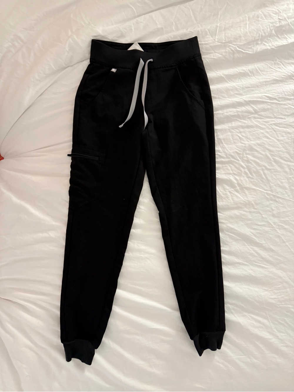 Figs Black Jogger Sweatpants with Contrast Drawcord